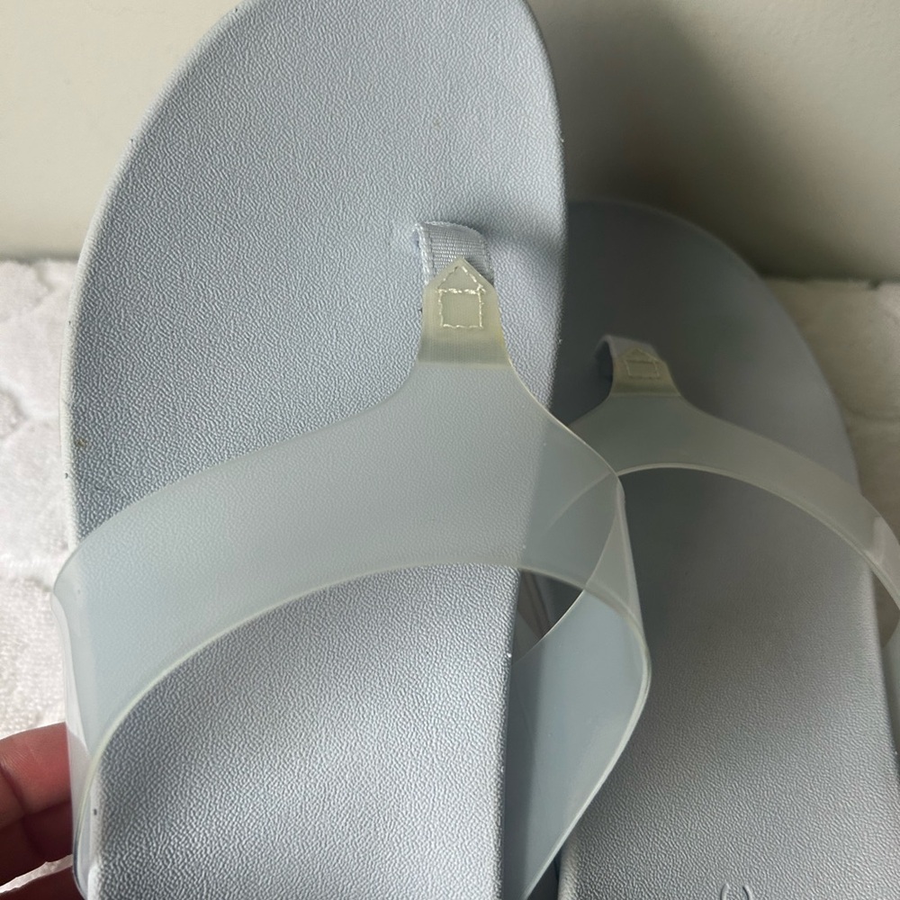 Vionic Luminous Women's Thong Post Wedge Sandal Flip Flops Size 9 Baby Blue - Picture 9 of 9